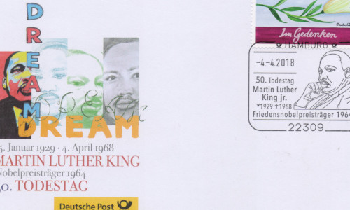 EB-Brief mit dem Sonderstempel 50. Todestag Martin L. King