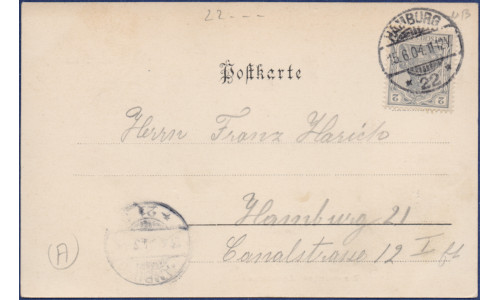 Postkarte Rückseite 15.06.1904